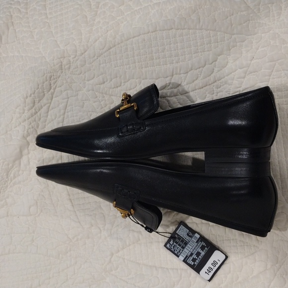 NWT Massimo Duttti Black Leather Horsebit Loafer Size 9 - Picture 8 of 10